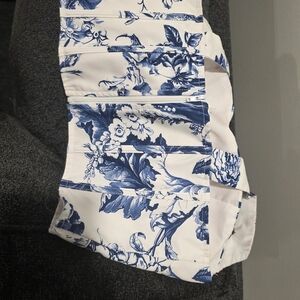 Blue and White Floral Corset Top
